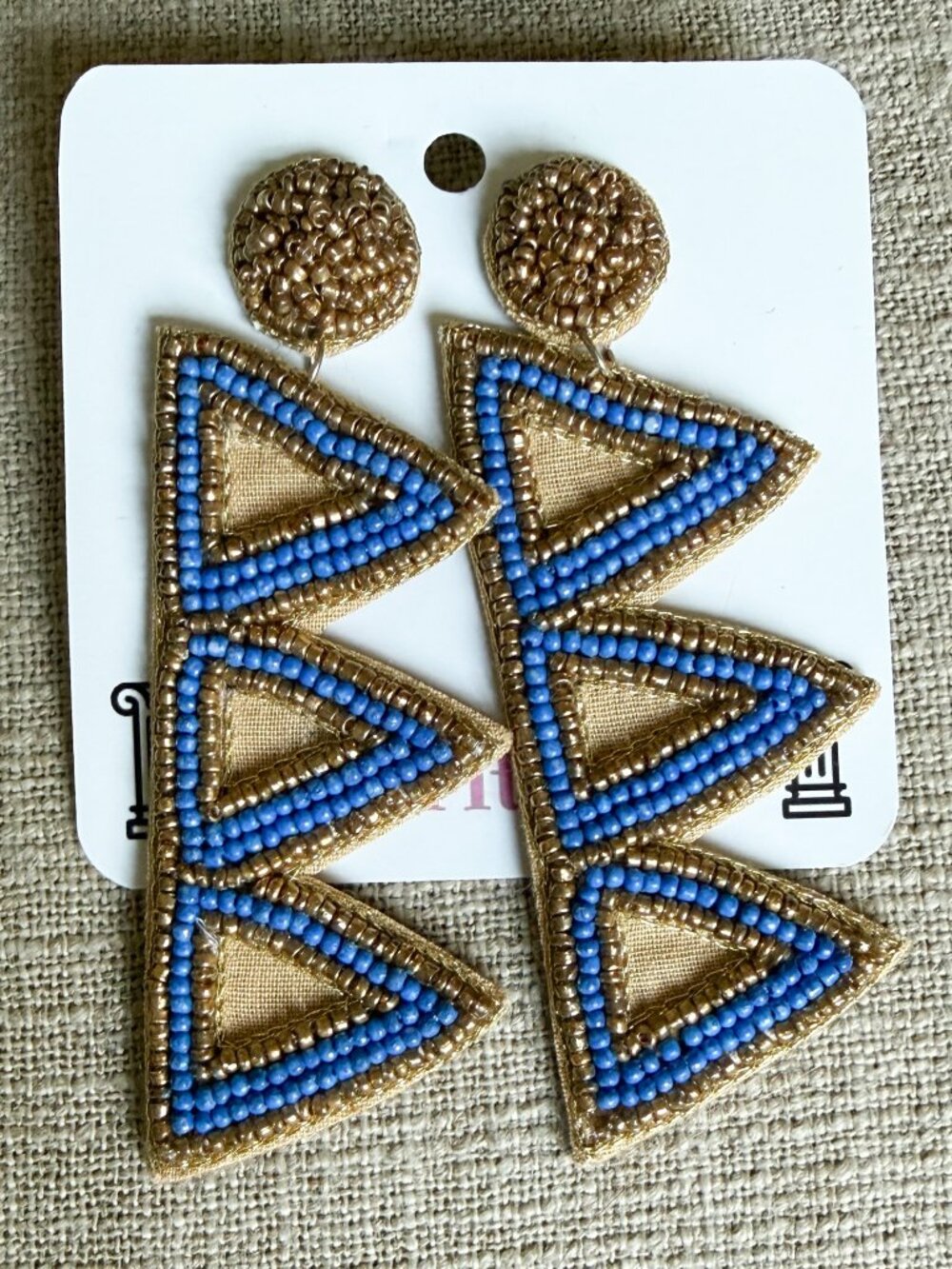 Delta Delta Delta Beaded Earrings, NWT